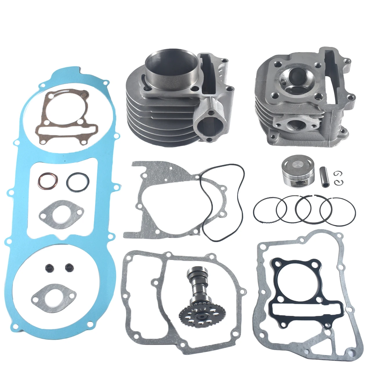 sthus 61mm Cylinder Kit For 4 Strokes GY6 125cc 150cc 152QMI 157QMJ Engine Scooter ATV & Quad Moped Rebuild Kit Cylinder Head