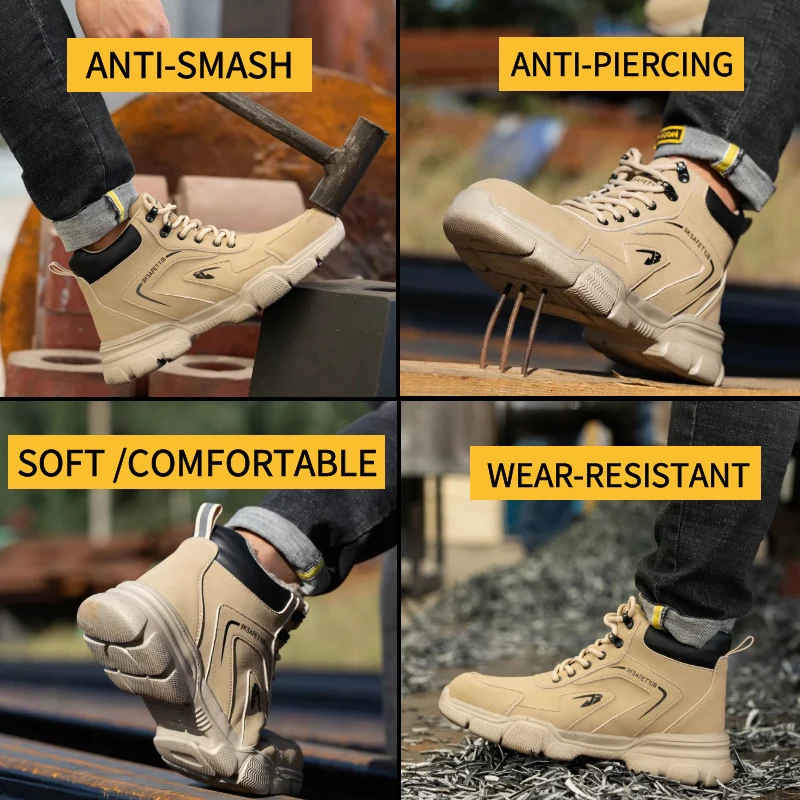 2024 Work Sneakers Men Indestructible Shoes Puncture-Proof Work Safety Shoes With Steel Toe Cap Male Security Protective Shoes