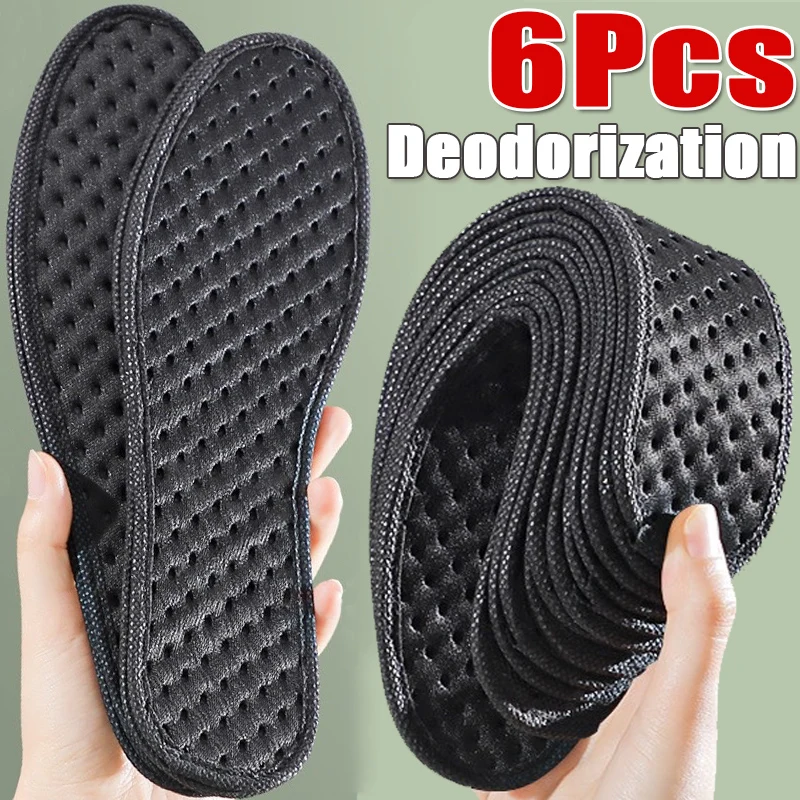 

3Pairs Bamboo Charcoal Deodorant Insoles for Shoes Plant Antibacterial Breathable Sports Insole Absorb-Sweat Soles Shoes Pads