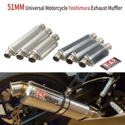 51mm universale moto Yoshmura silenziatore di scarico fuga 310 370 440 mm tubo 100cc-1000cc ATV GP Scooter per fz6 pcx125