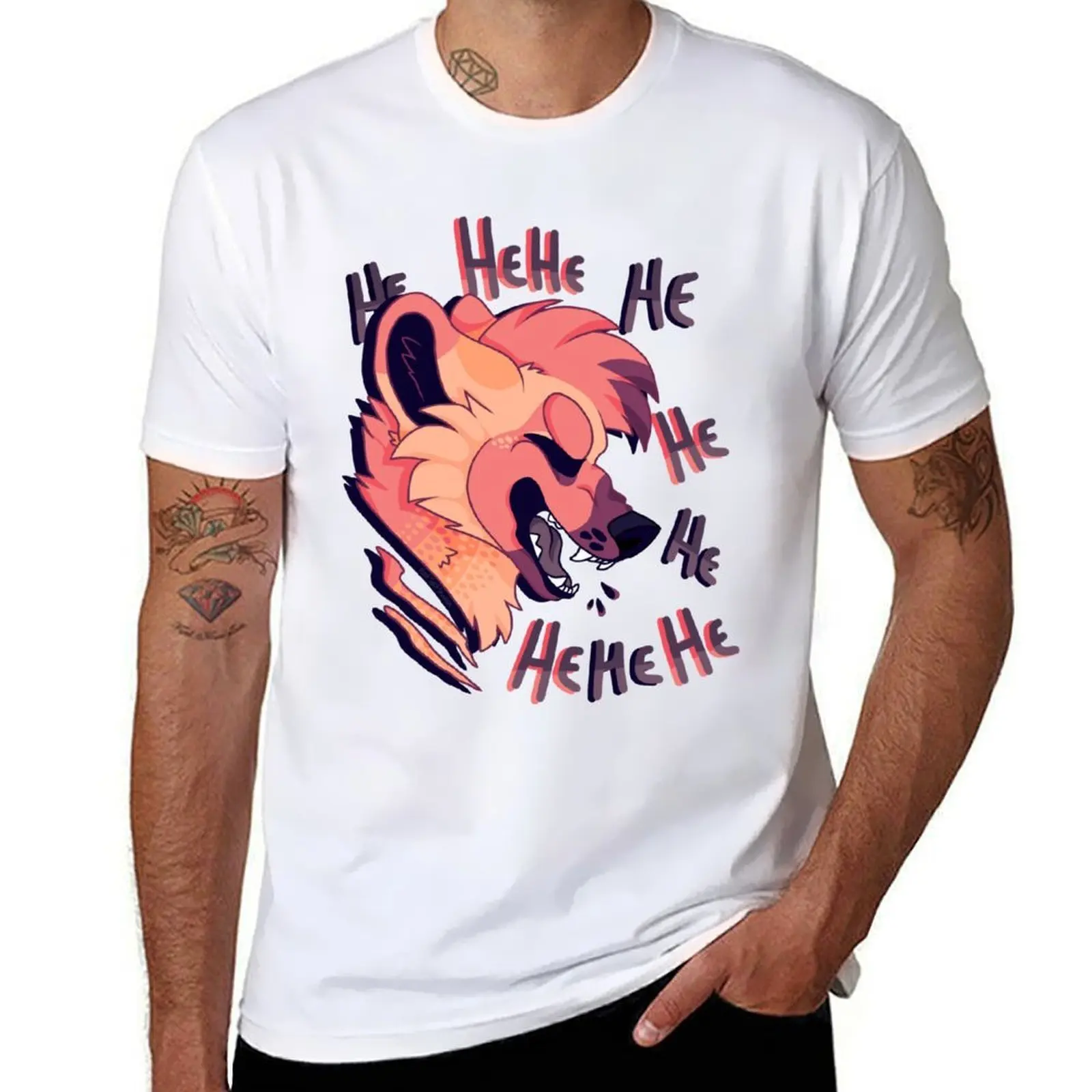 

HeHe Hyena T-Shirt man graphic t shirt t shirts for man cotton T-Shirt