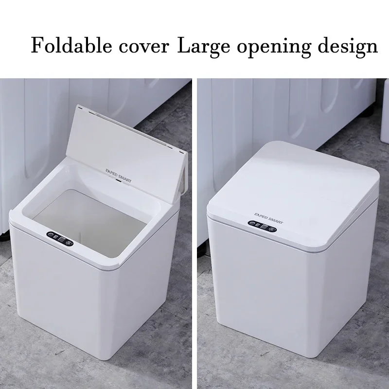 Foldable Trash Can for Kitchen Accessories Mini Dustbin Small Desk Garbage Bin Automatic Bathroom Sensor Bedroom Wastebasket