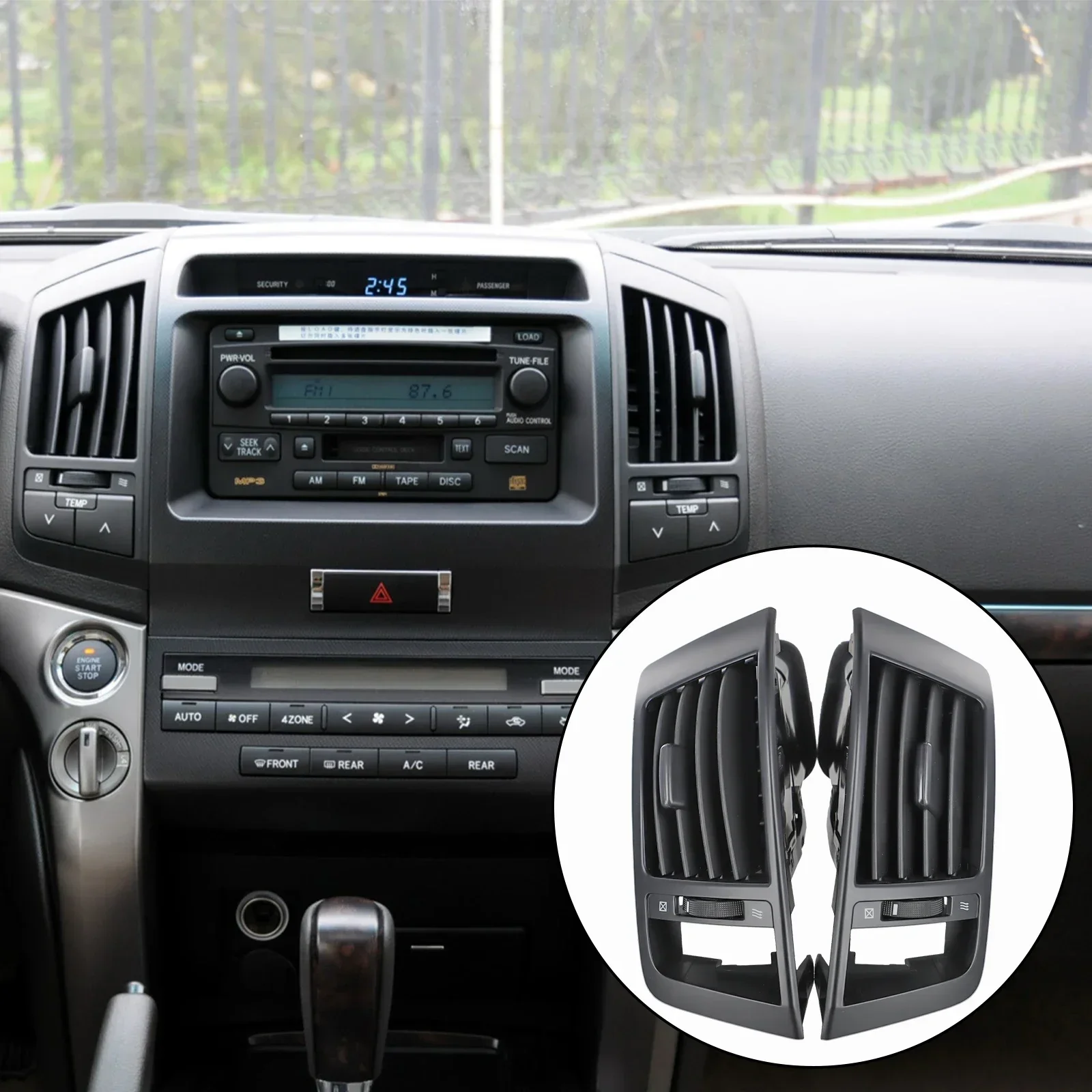 

Air Conditioner Outlet Vent ABS Black Fitment For Land Replacement 2008-2013 55670-60190 55680-60130 For Toyota