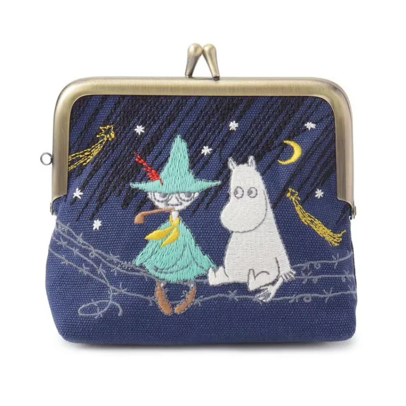 Hot Anime Moomin Kawaii Series Storage Bag Creativity Cartoon Role Little My Cute Embroidery Portable Multi-functional Wallet view 3