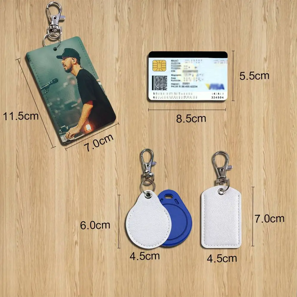 Australia New Zealand Mike Shinoda Keychain Holder Suitable For Subway Bank Bus Card Case Badge Holder Wallet Card Textured