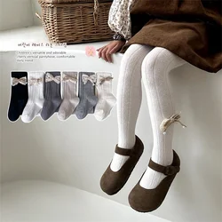 Baby Girl Toddler New Bowknot Tights For Girls Knitted Cotton Autumn Kids Girls Tights High Waist Children Pantyhose