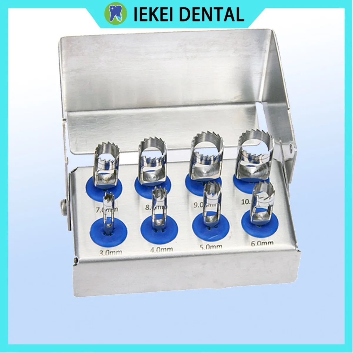 

8Pcs Dental Implant Bone Trephine With Bur Disinfection Holder For Handpiece Surgical Instrument Implant Drill