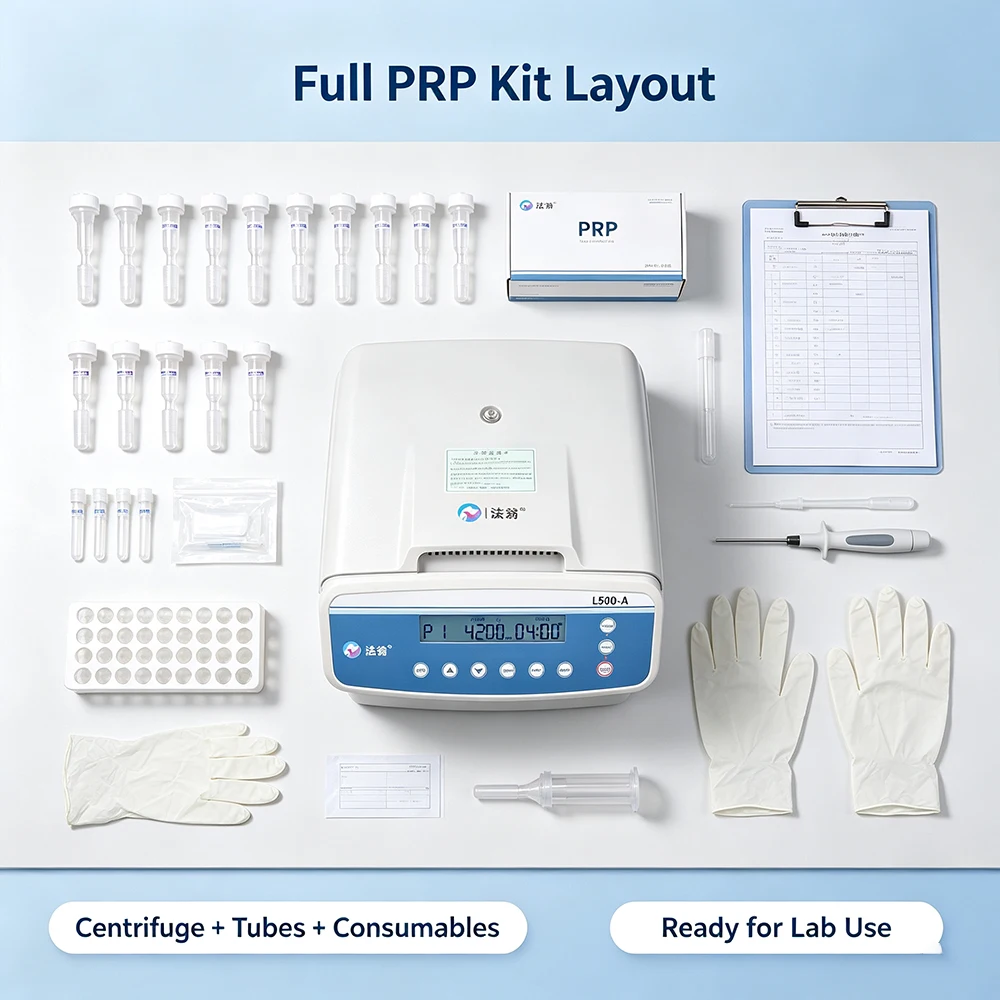 Midnight Blue Veterinary PRP Centrifuge System  Blood Separator with Processing Tubes.