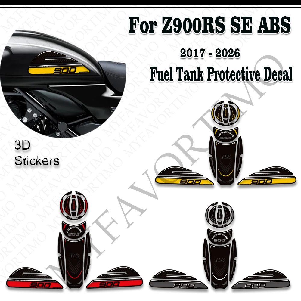 For Z900RS Z900 RS Z 900 Cafe SE ABS Tank Pad Cap Gas Fuel Oil Knee Protection Stickers Decals Accessories 2017 - 2026