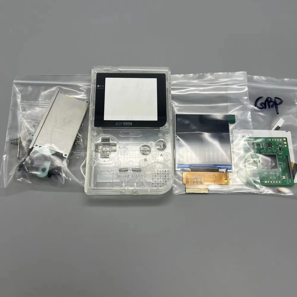 Écran LCD GBP facile à installer, 2,6 pouces, IPS pleine taille, haute luminosité, avec coque de haute qualité pour Game Boy Pocket GBP