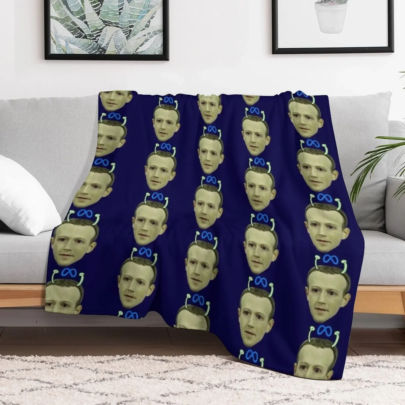 Alien Mark Zuckerberg Throw Blanket Soft Sherpa Fleece Warm Blanket for Winter