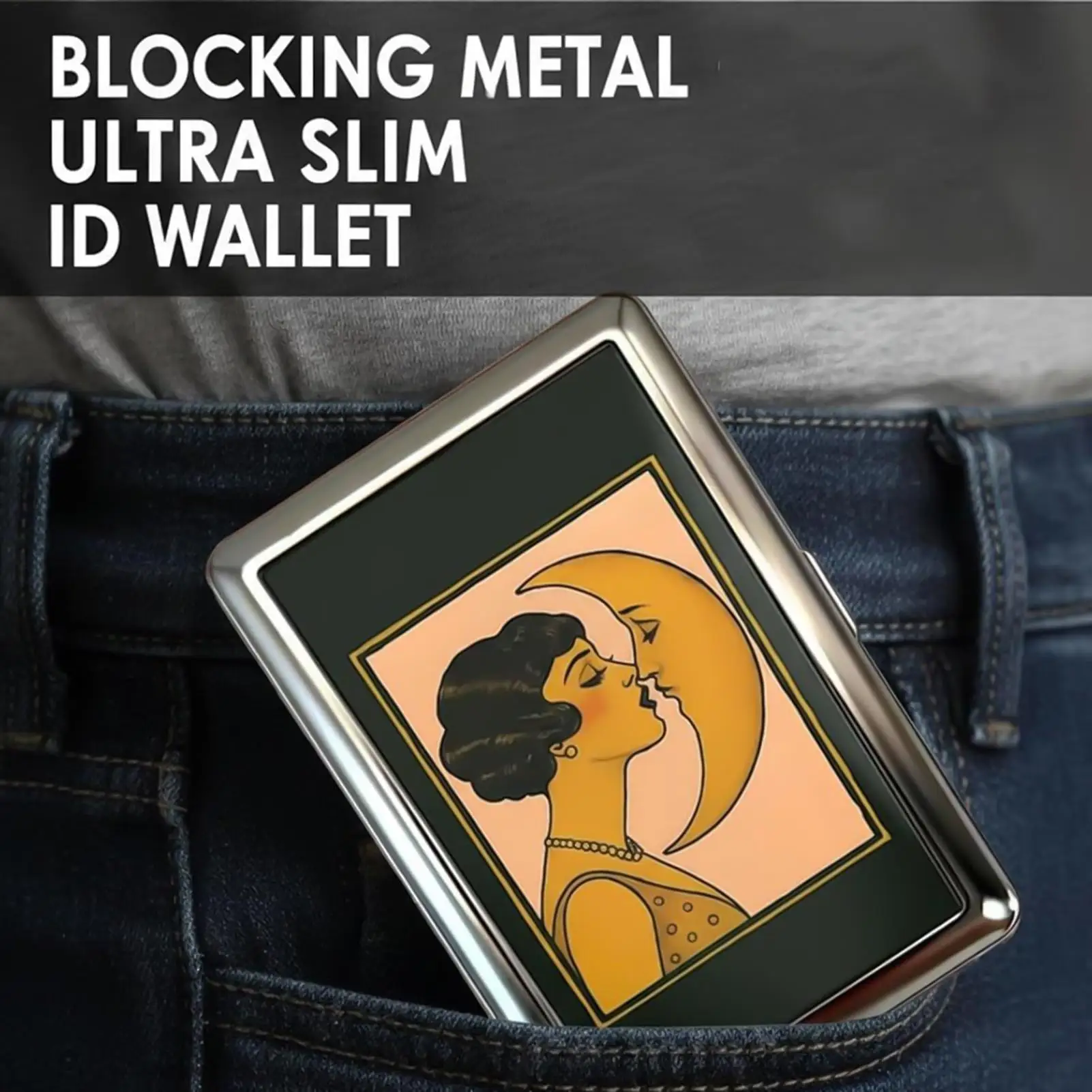 Metal Card Holder Coin Cash Money Ticket Box with Press Buckle Vintage Business Card Case for Men Women Mother Grandparent