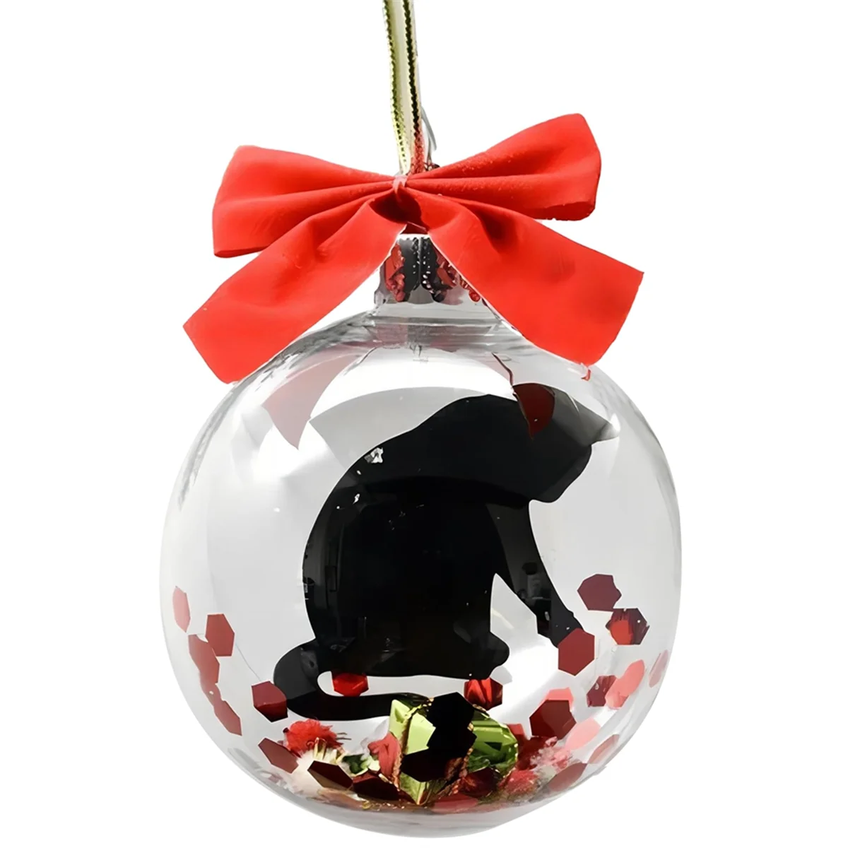 Christmas Ornament Ball Xmas Tree Decorations Clear Bauble Ornament House Hanging Ball Exquisite Gift-Black Cats