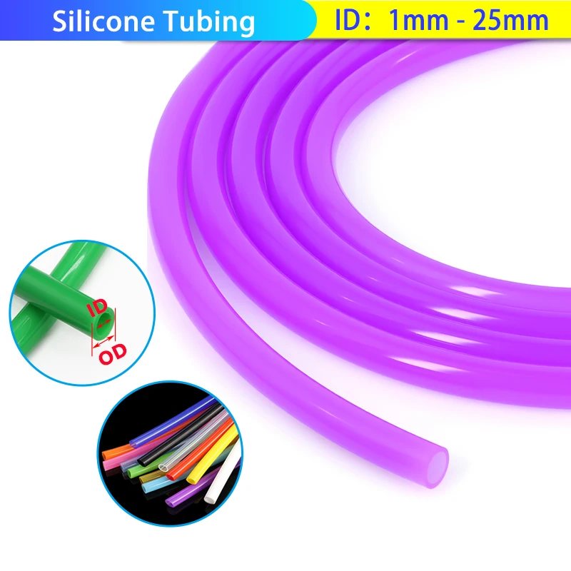 1m Food Grade Silicone Tube ID 1 2 3 4 5 6 7 8 9 10 12 14 16 18 20 25mm Nontoxic Drink Pipe Garden Watering Hose