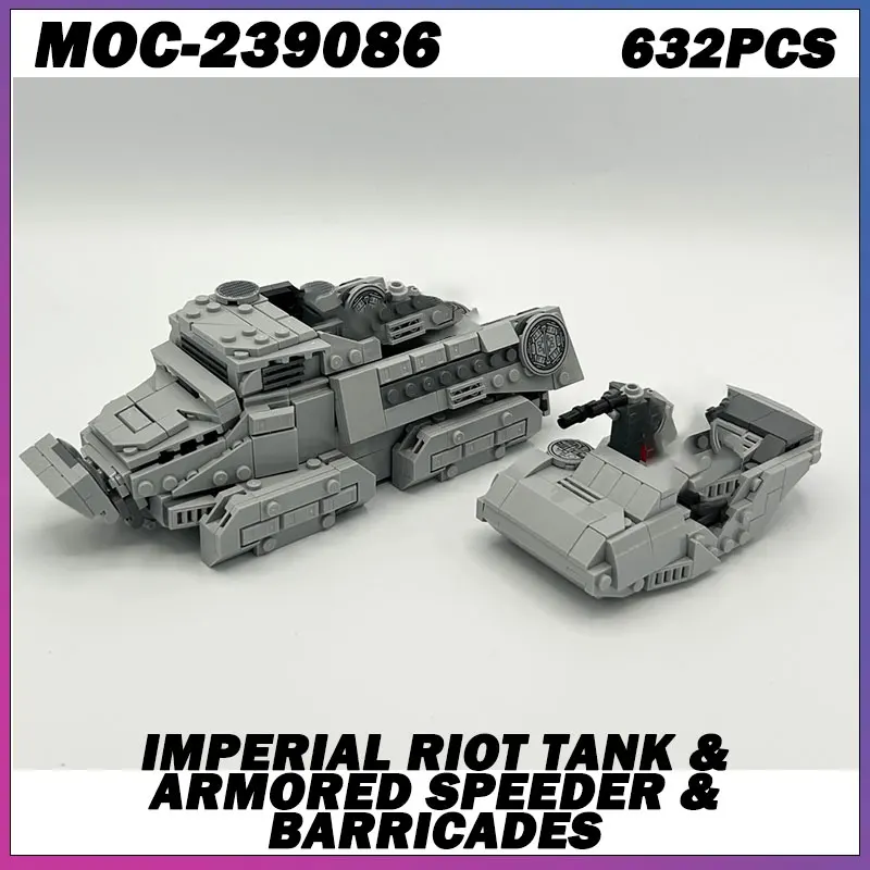 Moc bloco de construção espaço guerras série tanque nave espacial criativo tijolo modelo educação brinquedo aniversário adultos presentes MOC-239086 632 pçs