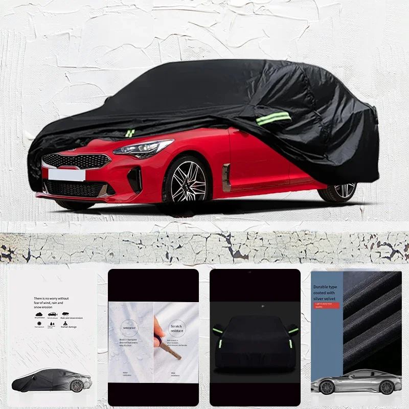 

For Kia Stinger Anti-UV Sun Shade Rain Snow Resistant Dustproof Car umbrella Black cover Full Car Cover Outdoor Protection