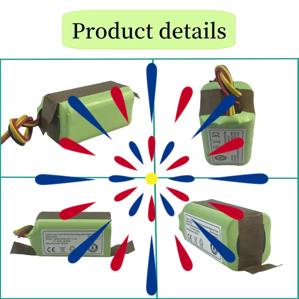 INR18650 M26-4S1P 14.8V Vacuum Cleaner Robot Battery  2.8Ah/4.8/6.8Ah,  Mamibot EXVAC660, DEXP MMB-300, Gutrend Fusion 150