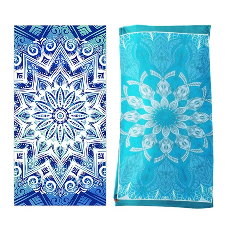 

2PCS Absorbent Quick-Drying Beach Towel Microfiber Yoga Sports Towel Swimming Towel Printed Seaside Bath Towel 70X140cm