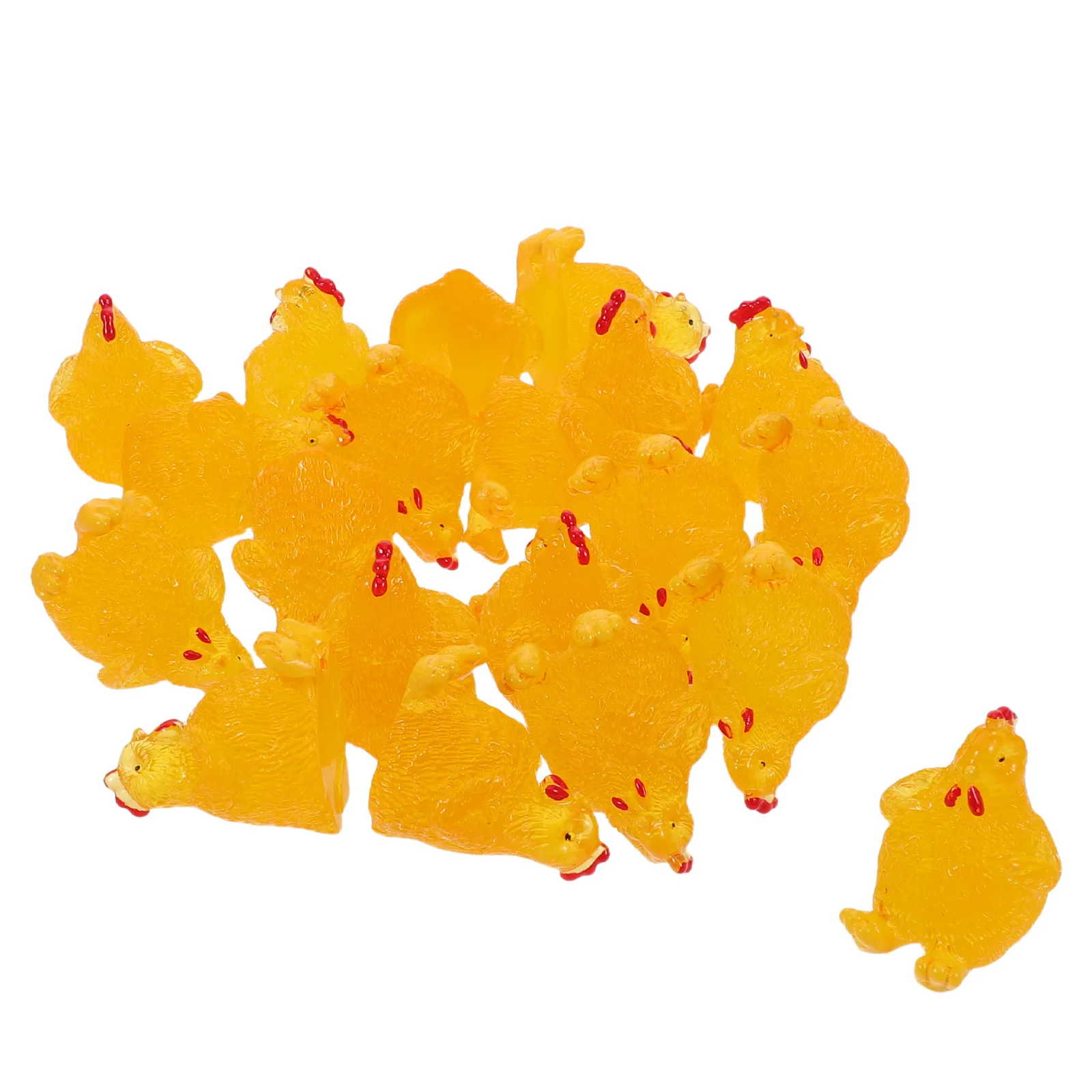 

20Pcs Mini Resin Chickens Decor Brightens Space Childrens Rooms Festive Tiny Chick Figurines Rooster Decoration