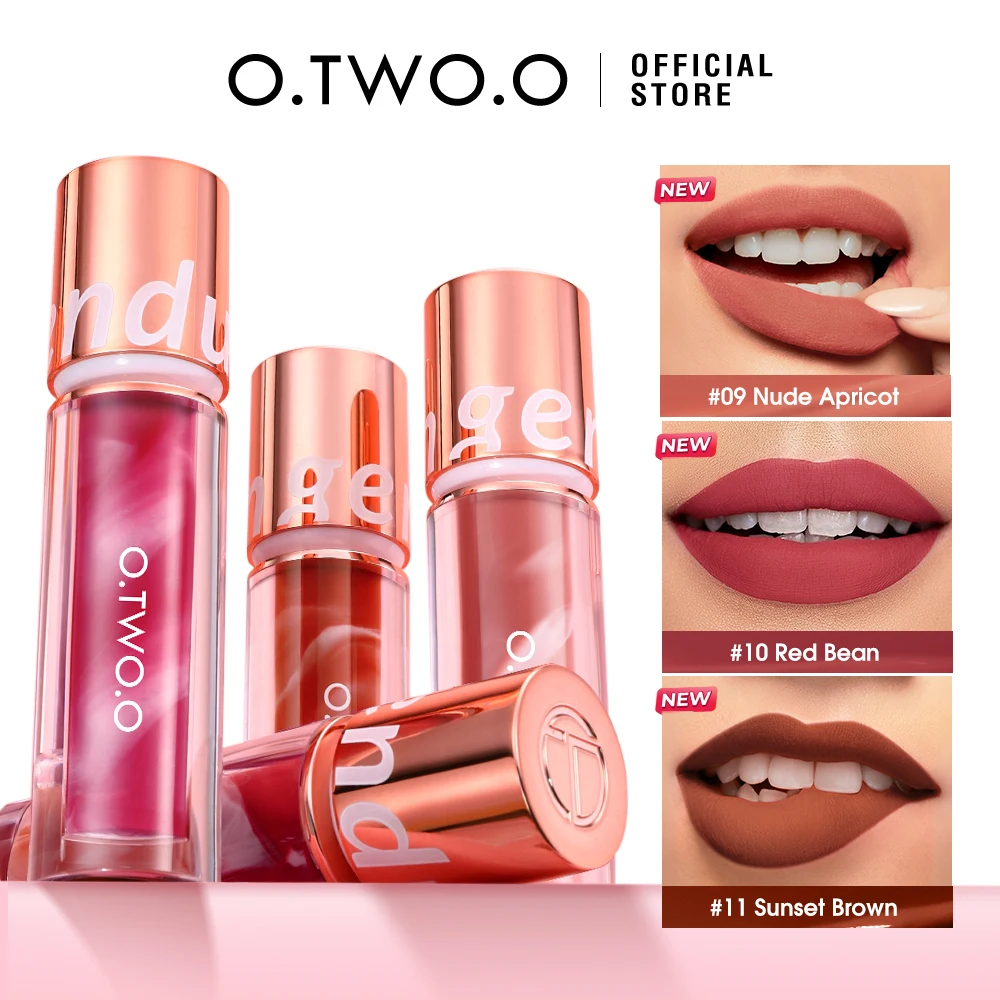 O.TWO.O Lipstick Lip Gloss Makeup Waterproof Velvet Non-stick Cup 8 Colors Lip Tint Matte Long Lasting Sexy Red Liquid Lip Stick
