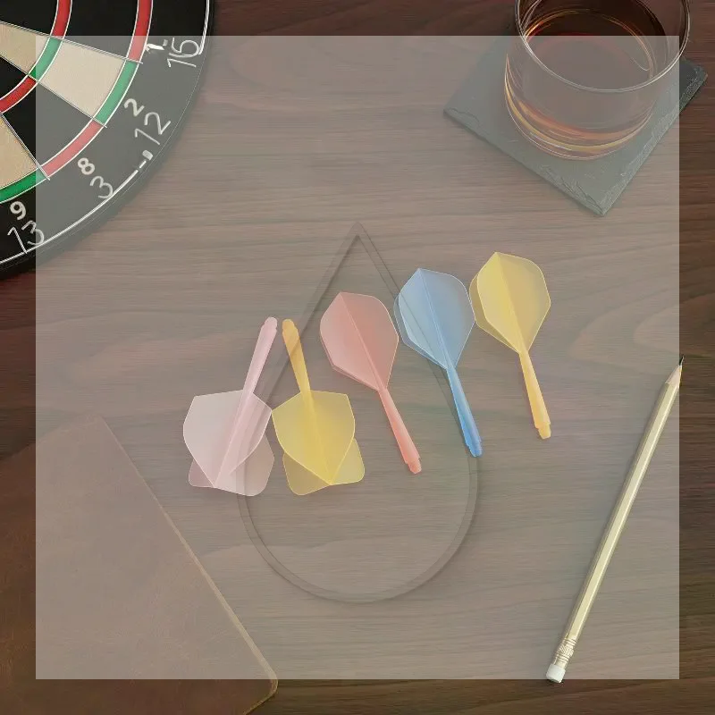 2BA Recreational Darts 3Pcs 75% Transparent Anti-Drop L-Shape Flight Lightweight for New Learner Skill Training
