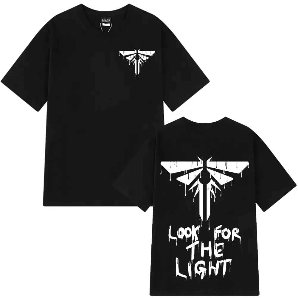 

2025 The Last of Us Look The Light Firefly T Shirts Men's Women Clothing Fashion Short-Sleeve T-shirts Cotton Aesthetic T-shirt