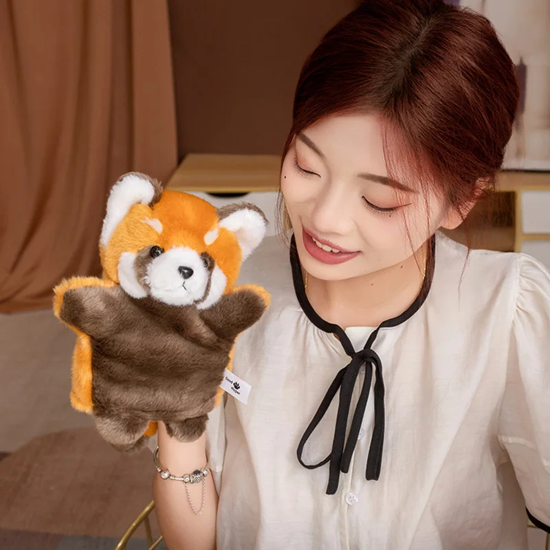 Quente feliz panda vermelho mão fantoche brinquedo de pelúcia divertido presente reconfortante pelúcia para criança costeffective para cama sofá escritório decoração casa almofada