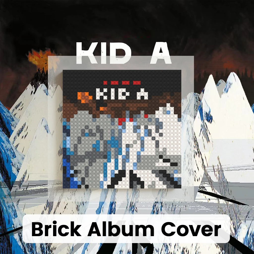 

Постер-принт с пиксель-артом обложки музыкального альбома группы Radiohead, декор для стен, подарок, картина из строительных блоков, украшение для дома