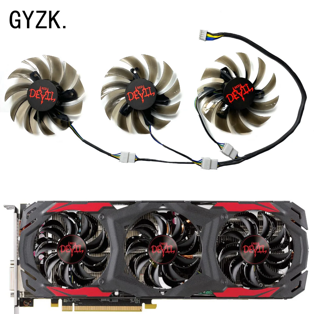 New For POWERCOLOR/DATALAND Radeon RX570 480 Red Devil Graphics Card Replacement Fan