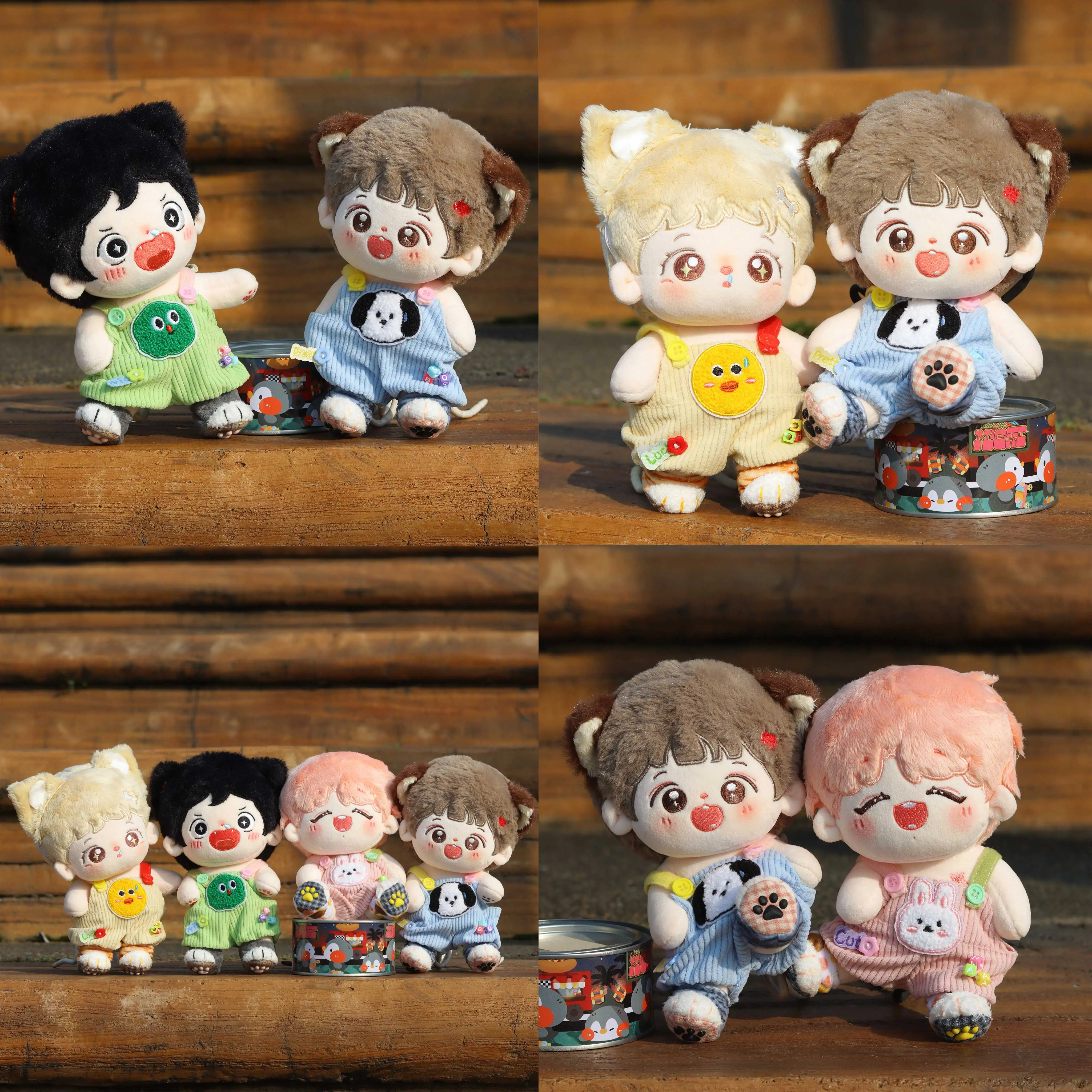 

20cm Plush Doll Overalls – Cute Soft Pants for Stuffed Animals & Cotton Doll Clothes Outfit