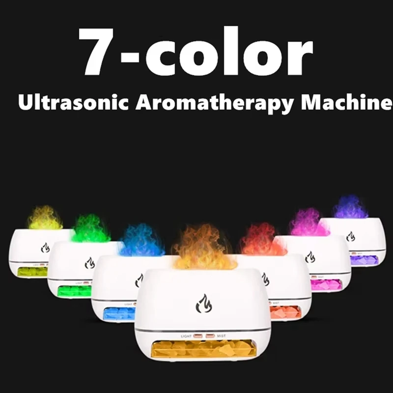 Salt Stone Aroma Air Humidifier Flame Colored Light Night Light Aromatherapy Essential Oil Diffuser Aromatherapy Sprayer