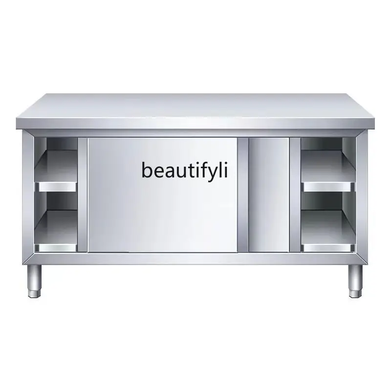 Locker Stainless Steel Sliding Door Work Multifunctional Console Desk