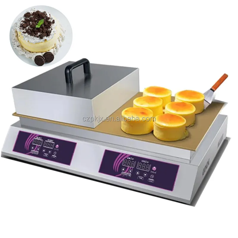 

Hot Sale Commercial Automatic Electric Pancake Souffle Cake Maker Machine Single Head Dorayaki Souffle Machine For Sale