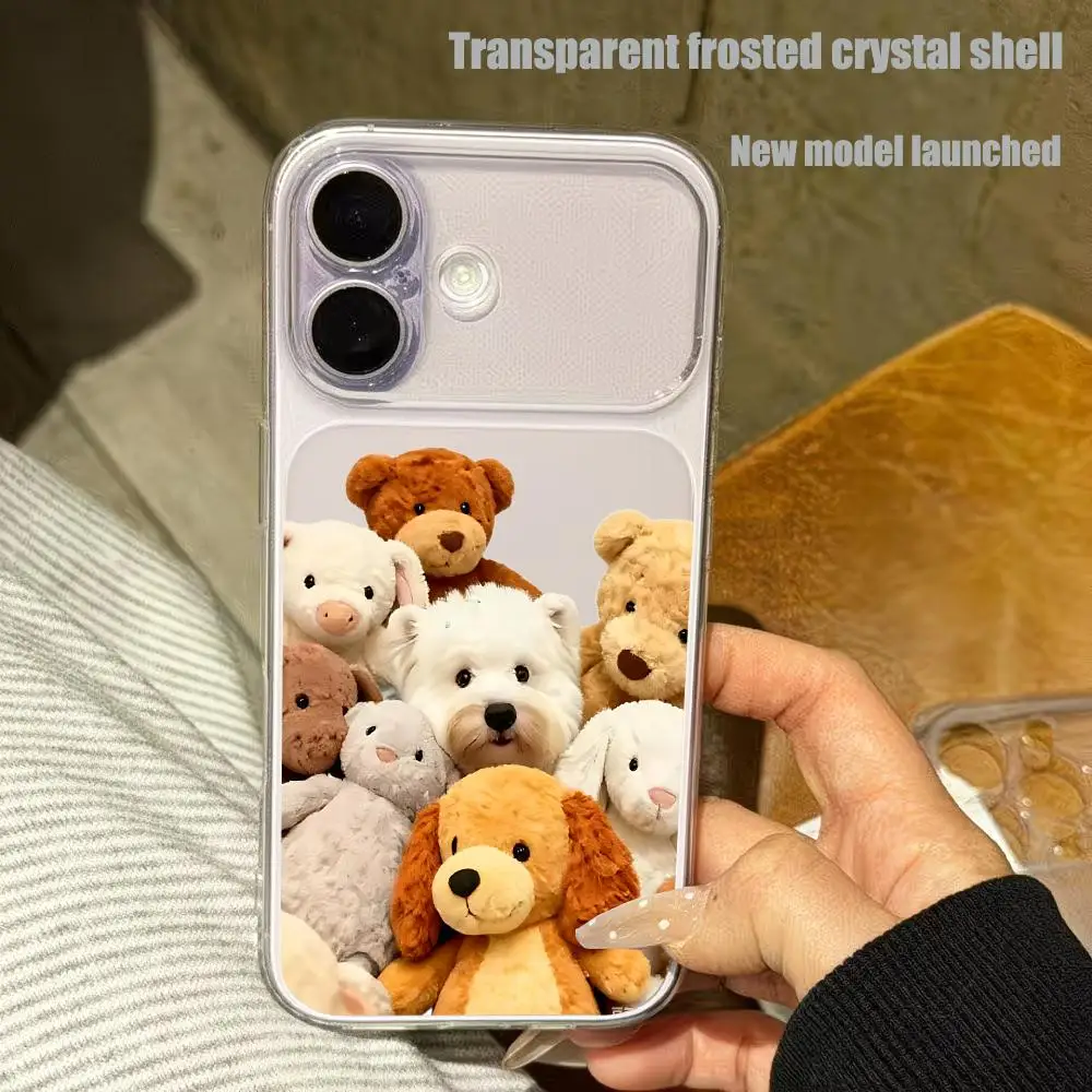 Cartoon doll pattern transparent phone case suitable for iPhone 17 16 15 14 13 12 11 Pro/Max/Plus anti drop and shockproof