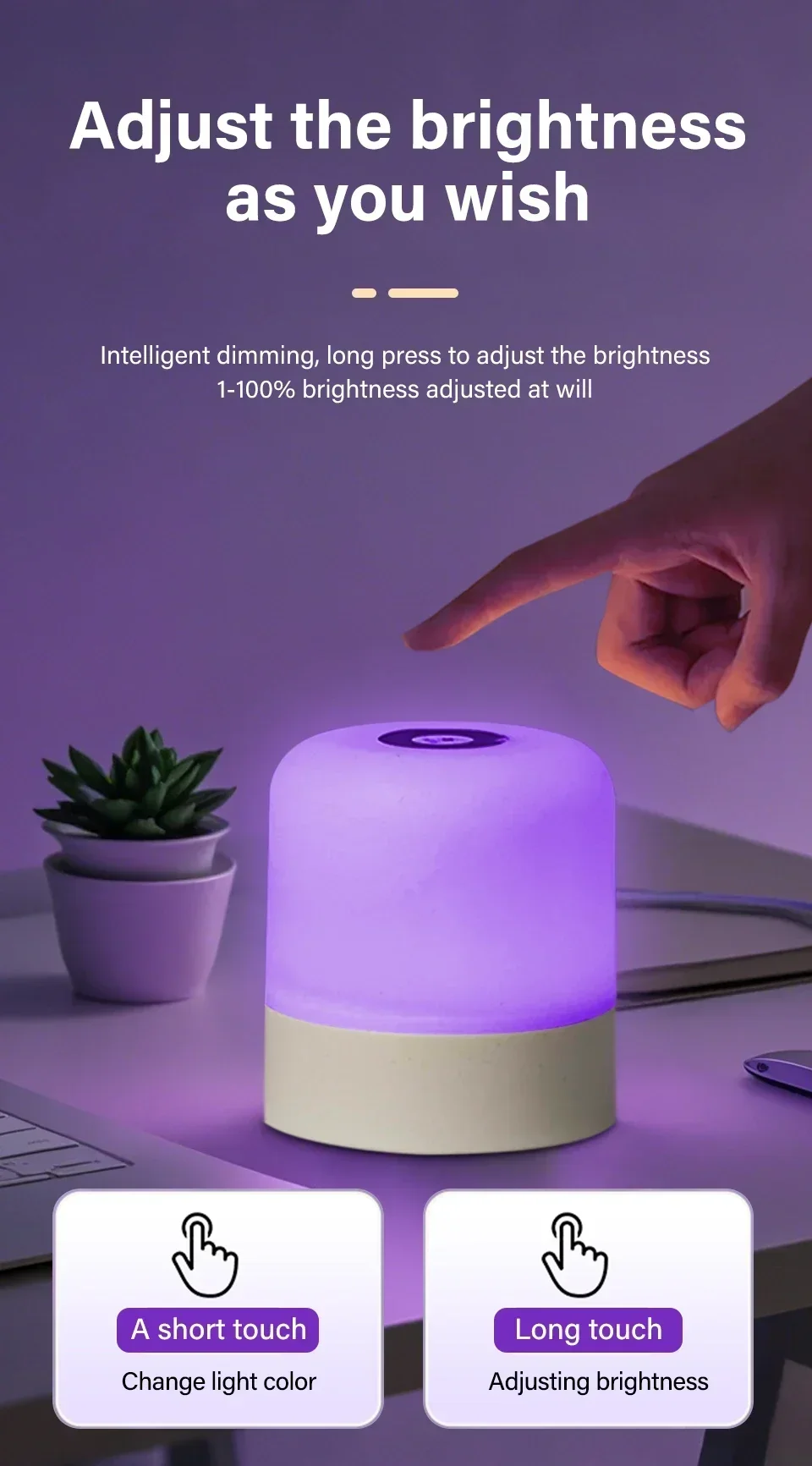 LED Table Lamp With Remote Dimmable Bedside Lamp For Bedroom Tricolor RGB 16Color Change Touch Night Light Rechargeable Portable