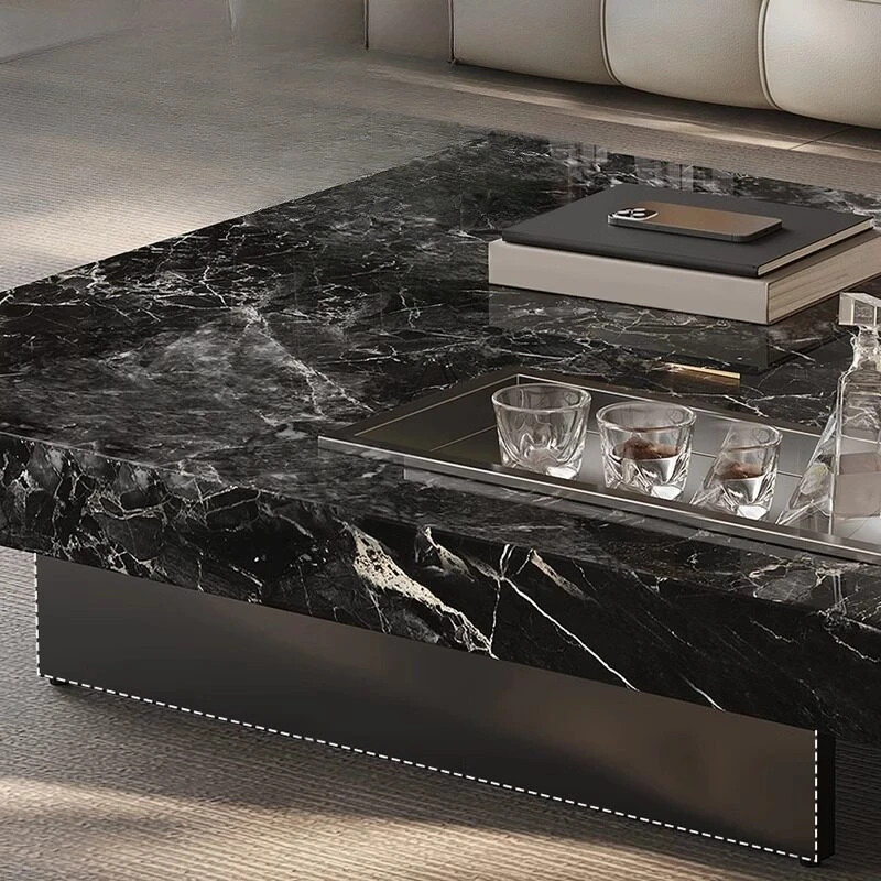 Italian minimalist rock slab coffee table living room home 2025 new light luxury modern high-end coffee table high-end atmospher