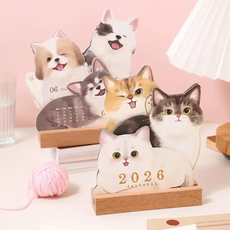 New 2026 Cat Dog Series Desk Calendar Table Planner Yearly Agenda Organizer Memo Notes For Home Office School Daily Scheduler