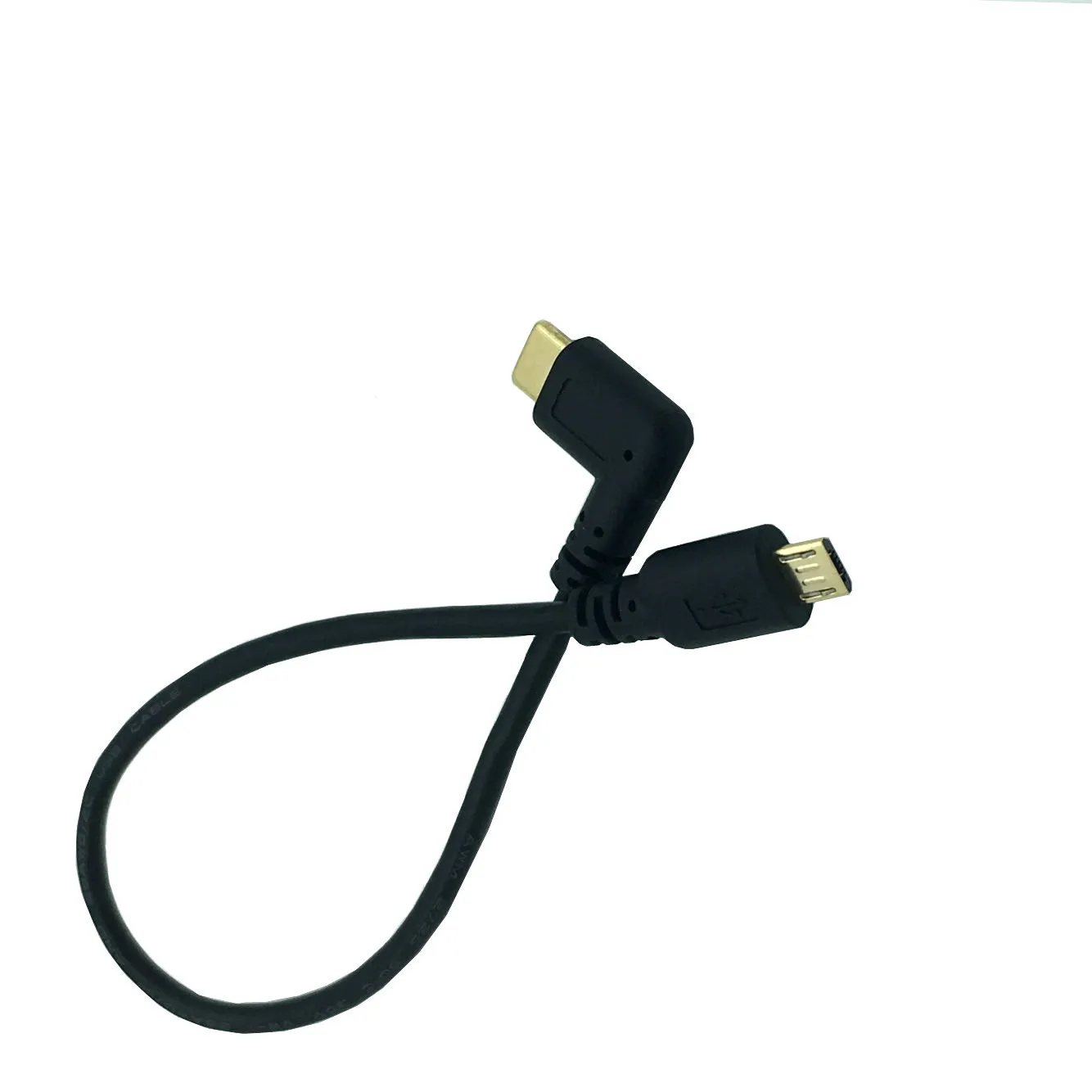 Позолоченный локоть USB 3.1 Type-C «папа» к Micro USB 2.0 «папа» Кабель для зарядки и синхронизации данных 0,25 м/25 см Шнур питания для электроники