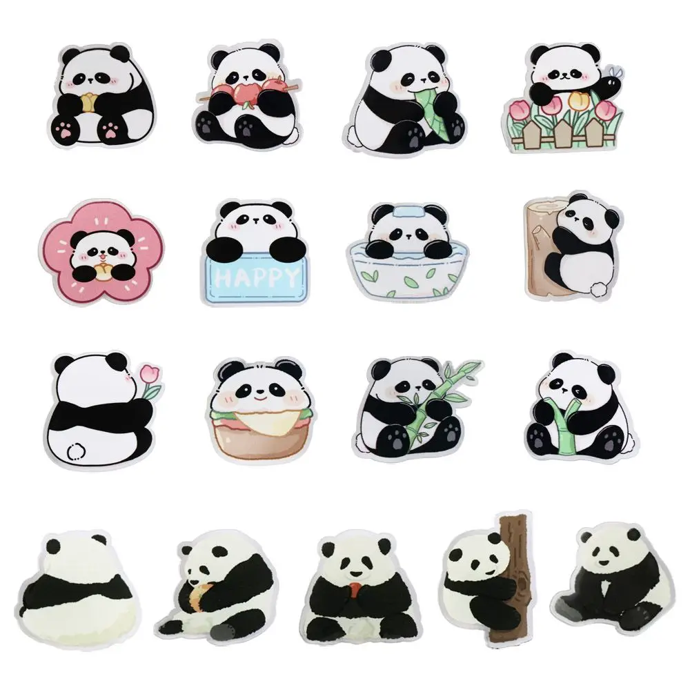 Fashion Panda Acrylic Panda Pin Cute Bear Flower Panda Brooch Cartoon Breastpin Animal Badge Unisex view 5