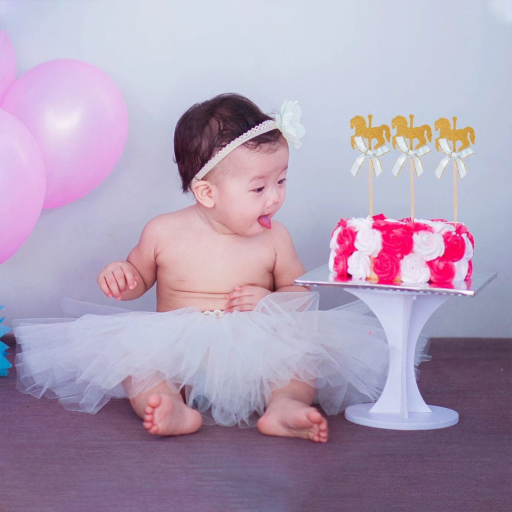 

40Pcs Carousel Horse Cake Toppers Creative Wedding Party Cake Decor Shower Dessert Decoration Cupcake Topper