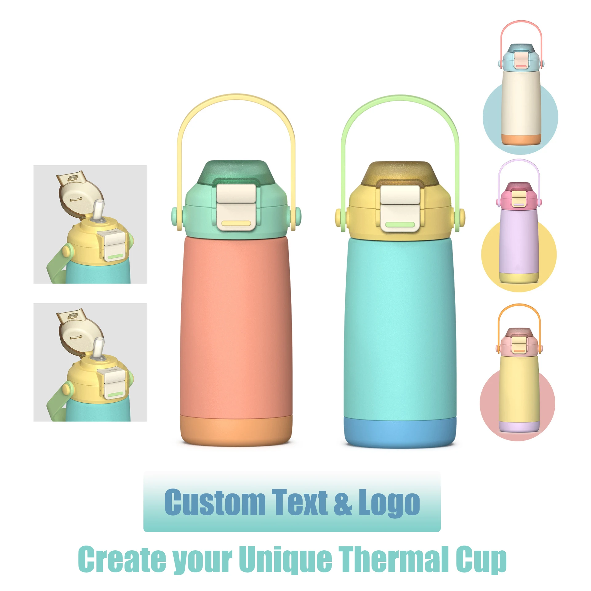 

Детская портативная изолированная чашка на заказ, индивидуальный логотип, термопосуда для напитков, детский подарок на Рождество, Хэллоуин, дорожная спортивная бутылка