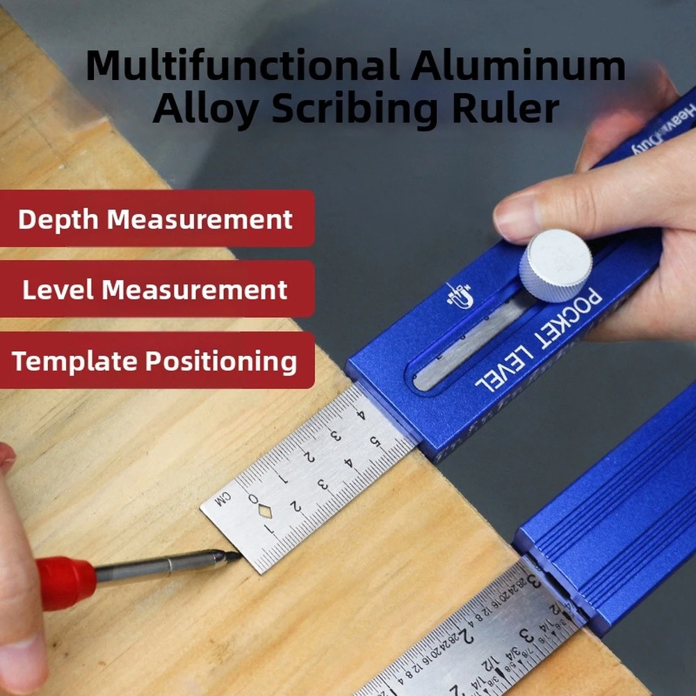1pc Three-Function Aluminum Pocket Level Ruler Digital Angle Gauge Folding Woodworking Ruler Measuring Tool For Carpenter DIY