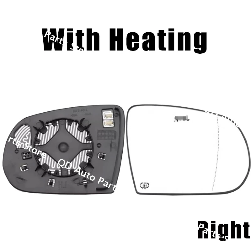 For GAC FIAT Jeep Compass 2017 2018 2019 2020 2021 Car Side Reversing Mirror Lenses With Heating Left and Right