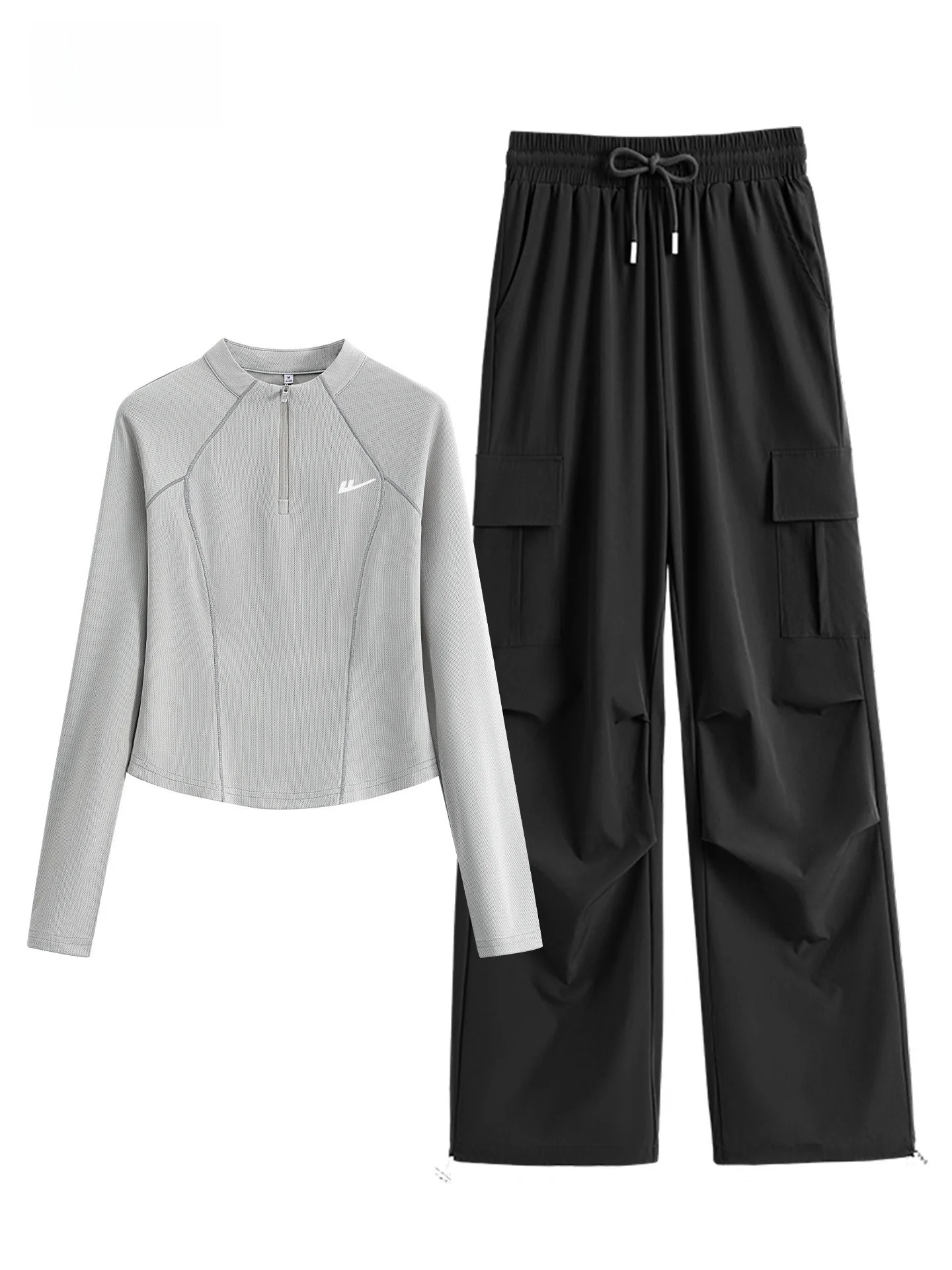 

Женский спортивный комплект для йоги из двух предметов: футболка с длинным рукавом и брюки, быстросохнущие, новая коллекция весна-лето