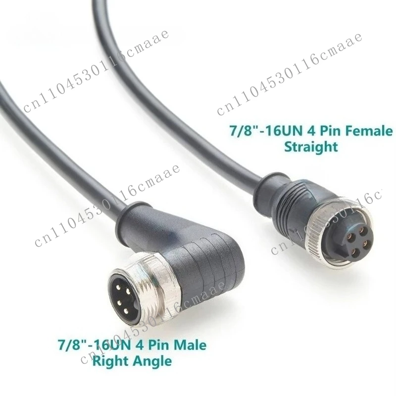 Right Angle 7/8'' 4 Poles Male To Female Power Cable 5m TPU for Industrial Automation Motor DeviceNet NMEA 2000 Marine