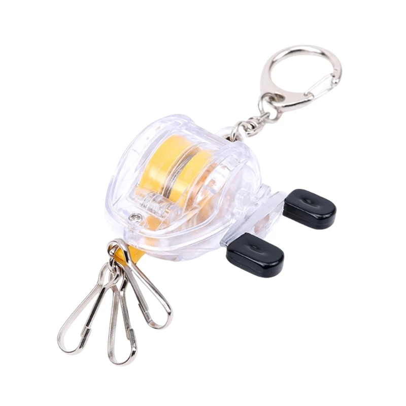 Fishing Reel Keychain Telescopic Buckle with Retractable Wire Quick Buckle Keychain Fishing Tackle Lock Buckle