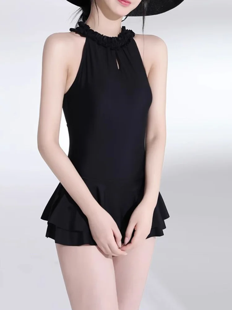 

2024, новый летний цельный купальник, сексуальный однотонный цельный купальник, женский корейский милый купальник с высокой талией и открытой спиной, стиль отпуска, бикини