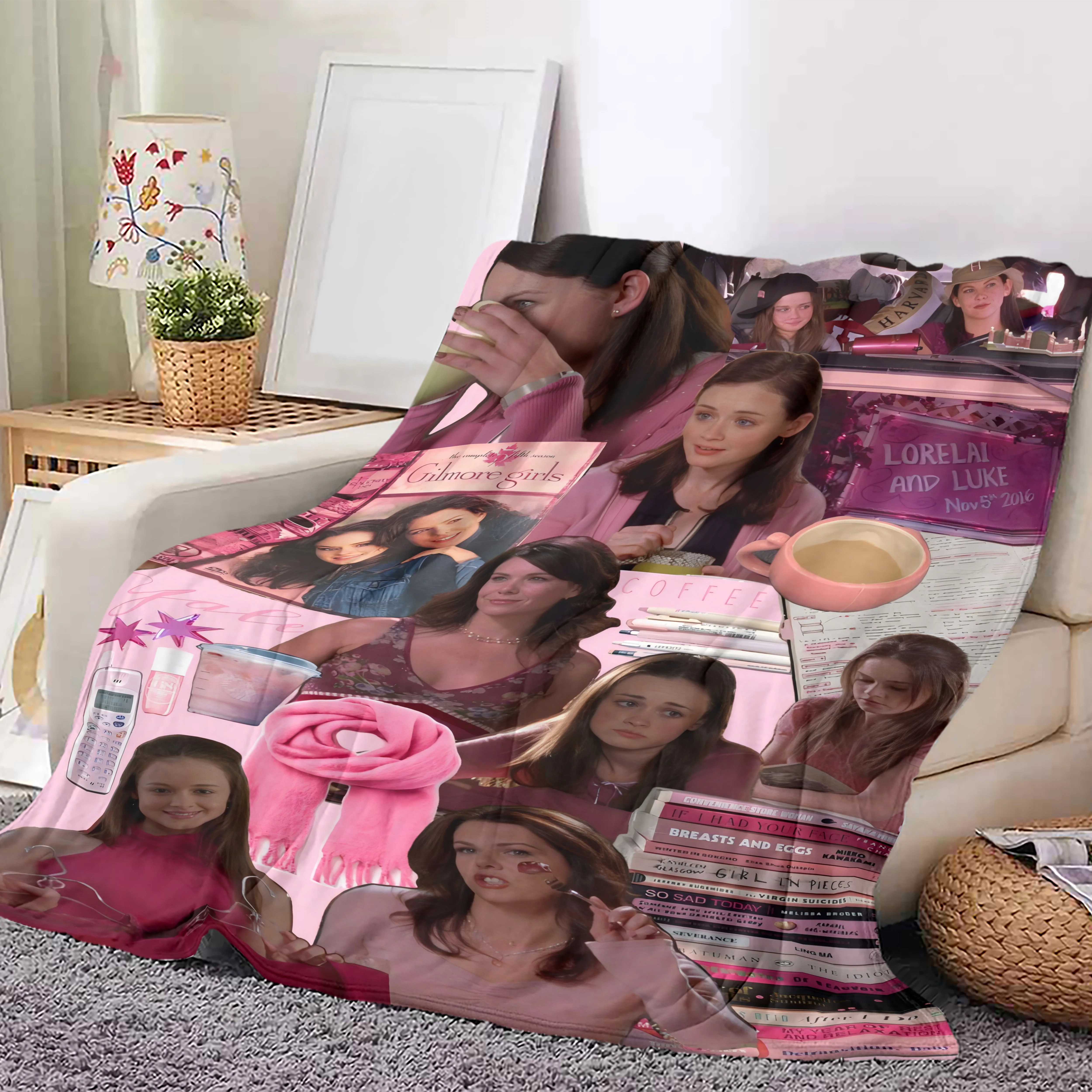 Gilmore meninas flanela lance cobertor personagem-temático impressão 3d confortável macio para sofá série de tv mercadoria cobertor fofo