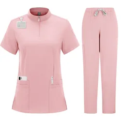 New Hospital Medical Scrub Suits Nurse Uniform Women Medical Clothing for Doctor Scrub Set Beauty Work Clothes Surgery Top Pants