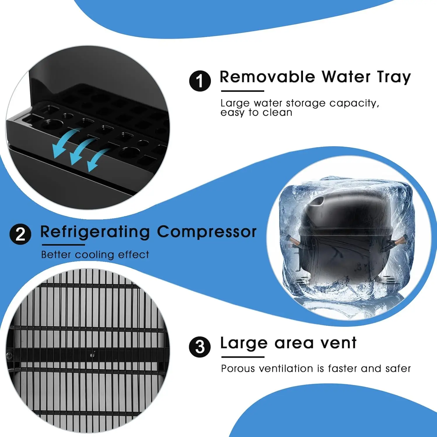 Distributeur de refroidisseur d'eau, refroidisseur d'eau chaude/froide à chargement supérieur de 5 gallons, réfrigération par Compression avec armoire de congélateur, pour le bureau et la maison